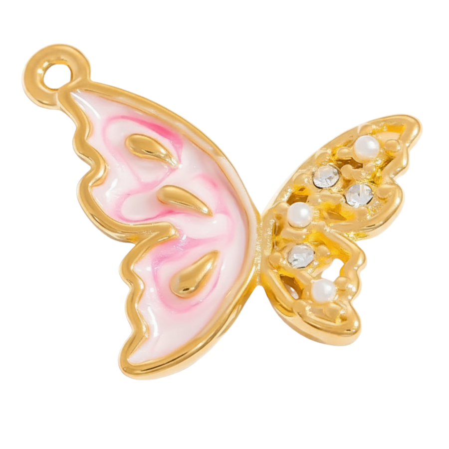 Papillon Rose Perles